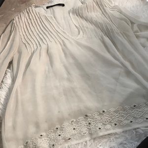 Zara white babydoll blouse